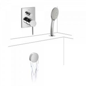 MONO‑TERM® à encastrer pour bain‑douche avec fermeture et réglage du débit. (2 voies) – TRES 06218012
