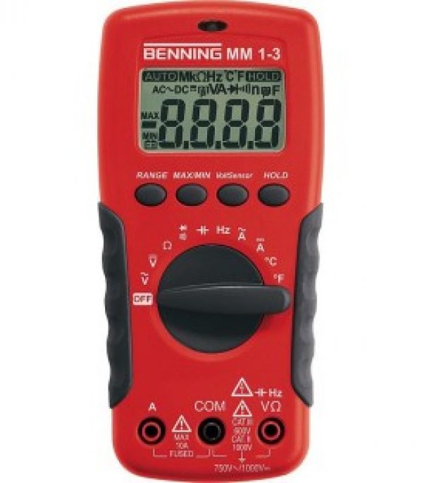 Multimetre numerique Choix de plage de mesure manuel Benning MM 1-3