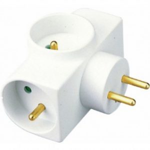 Multiprise électrique triplite 2P+T sortie latérale