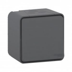 Mureva Styl – Interrupteur bipolaire – saillie – IP55 – IK08 – connexion auto – gris