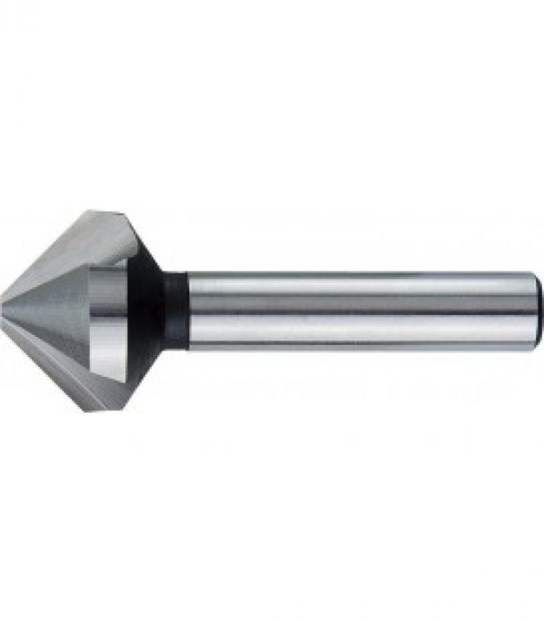 Outil a chanfreiner 90° HSS / DIN 335C avec 3 lames et queue cylindrique Dm 12,4 mm