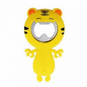 Ouvre-bouteille sous forme bande dessinée en silicone et métal