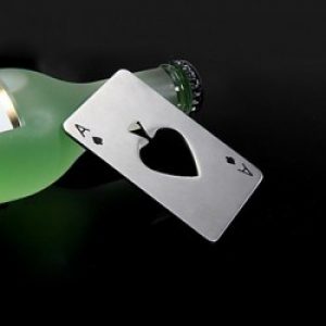Ouvre-bouteille sous forme de carte en acier inoxydable