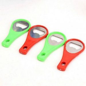 Ouvre-bouteille sous forme raquette en métal et silicone