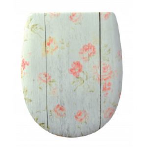 Pack accessoires WC Set « Bois et Roses » en descente manuelle – Olfa