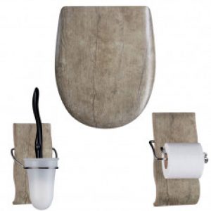 Pack accessoires WC Set OLFA « Chêne vielli » en descente manuelle