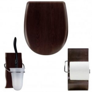 Pack accessoires WC Set OLFA « Wengé Mat » en descente manuelle
