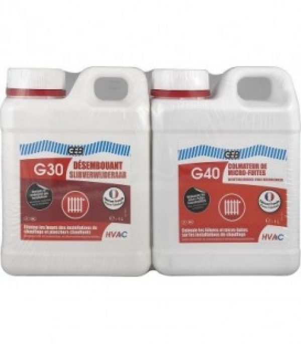 Pack chauffage GEB désembouant G30 Colmateur G40, 1 litre chaucun