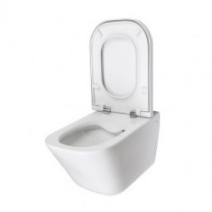 Pack Cuvette WC suspendue porcelaine Clean Rim Roca