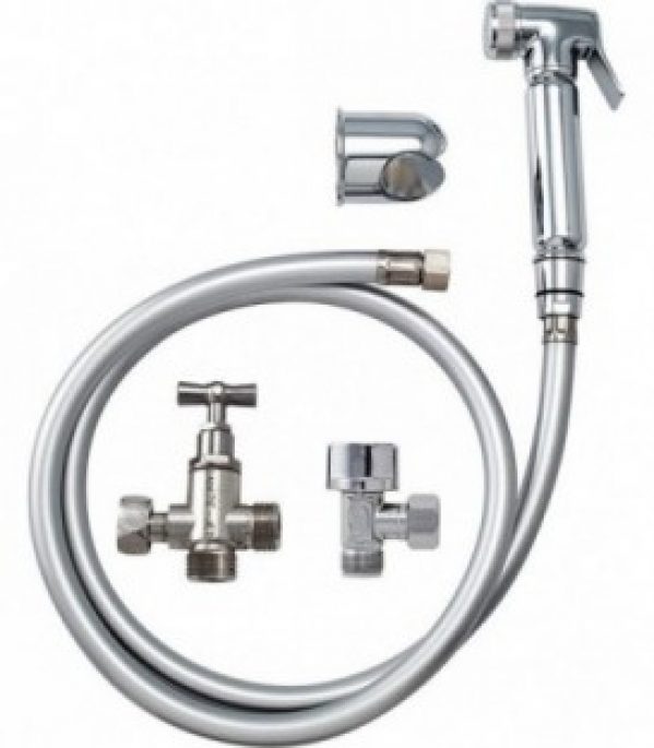 Pack hygiene wc confort avec douchette,support et vanne equerre