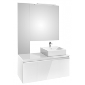 Pack meuble 110 cm blanc brillant Heima Roca