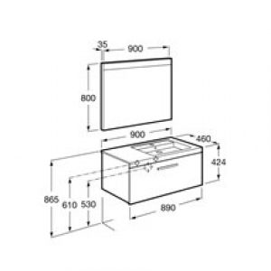 Pack meuble 90 cm un tiroir gris anthracite…