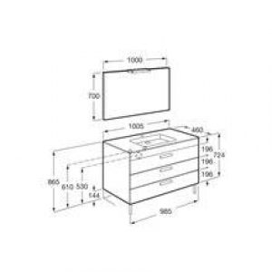 Pack meuble wengé 100 cm 3 tiroirs Debba Roca