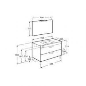 Pack meuble wengé 60 cm 2 tiroirs Debba Roca