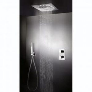 Pack premium douche thermostatique encastré avec plafond de pluie QUADRI – CRISTINA ONDYNA XQD3690