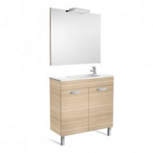 Pack Unik DEBBA compact  800 2 portes, lavabo, miroir et appliques