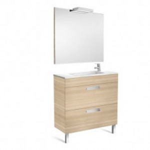 Pack Unik DEBBA compact  800 2 tiroirs, lavabo, miroir et appliques