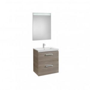 Pack Unik PRISMA 600 – Meuble 2 tiroirs, lavabo et miroir à LED