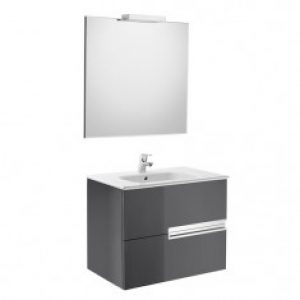 Pack Unik VICTORIA-N 700 2 tiroirs, lavabo, miroir et applique