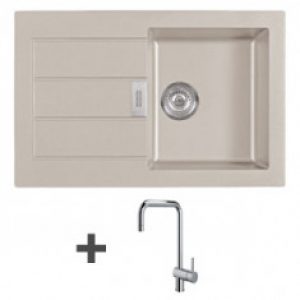Pack évier Franke Sirius Tectonite « Café crème » 1 cuve + mitigeur COSTA