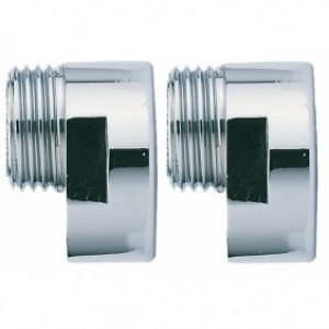 Paire de raccords excentrés de 5 mm – M15x21 – F15x21 – Laiton chromé