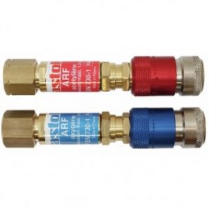 Paire de raccords rapides femelles à clapet à visser manodétendeur