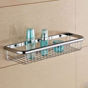 Panier de douche de style contemporain en laiton chromé ( 45 cm )
