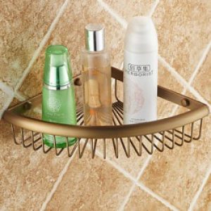 Panier de douche fixé au mur de type antique en cuivre huilé