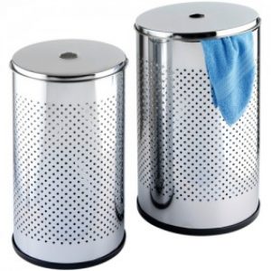 Panier à linge – Chrome – Set de 2 – 37 et 54 L