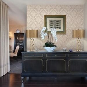 Papier peint classique à motif floral damassé pour revêtement mural