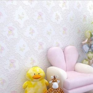 Papier peint contemporain intissé pour revêtement mural avec motif en dessins d’enfants