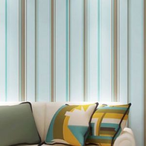 Papier peint contemporain intissé pour revêtement mural et à motif en rayures verticales