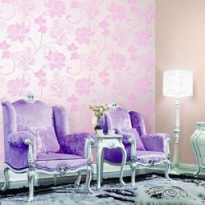 Papier peint contemporain intissé pour revêtement mural à motif floral damassé