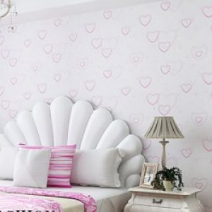 Papier peint contemporain à motif sous forme de cœur 3D