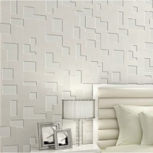 Papier peint contemporain pour revêtement mural à motif en formes géométriques