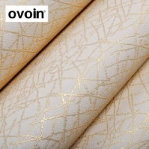 Papier Peint de Couleur Moderne Géométrique avec Rayures Texturé Vinyle à motif Branche Métallique