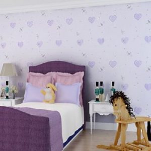 Papier peint de style contemporain pour revêtement mural avec motif 3D en cœurs