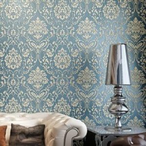 Papier peint de style européen pour revêtement mural avec motif 3D damassé