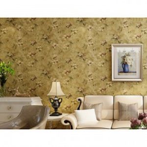 Papier peint de style rétro à motif floral