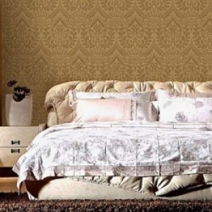 Papier peint de style rétro à motif floral damassé et intissé