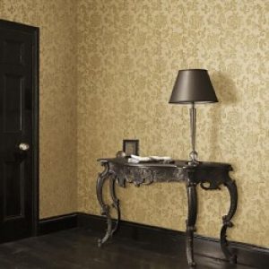 Papier peint de style rustique intissé pour revêtement mural à motif en fleurs et feuilles