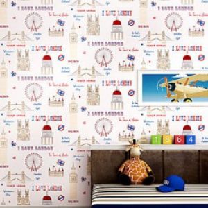 Papier peint en dessins pour décoration de chambre d’enfants