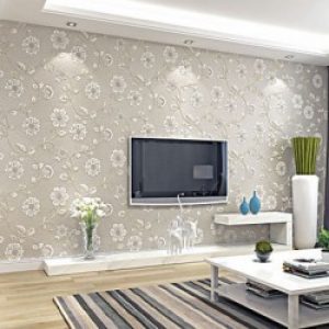 Papier peint moderne pour revêtement mural à motif en grandes fleurs