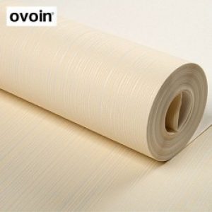 Papier Peint Moderne Solide à Bande Plaine Floqué Non-tissé pour Mur de Chambre