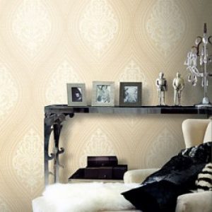 Papier peint à motif floral damassé de style rétro