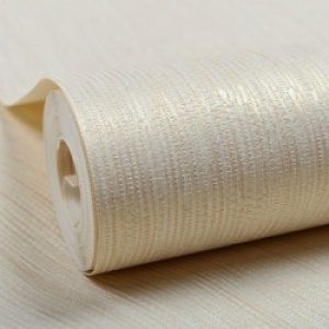 Papier Peint à motif Métallique Vinyle Fond D’écran Grasscloth en Textures PVC Pour Hôtel et Salle À Manger Crème 5.3m2
