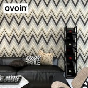 Papier Peint à motif Zigzag Vagues et Rayures pour Revêtement Murale