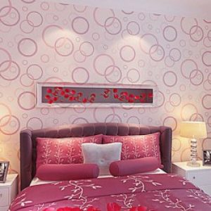 Papier peint mural de style contemporain avec motif en cercles superposés