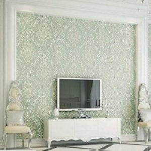 Papier peint mural de style contemporain et respectueux avec motif floral damassé