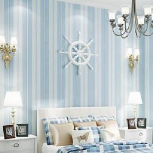 Papier peint mural à rayures verticales de style contemporain simple